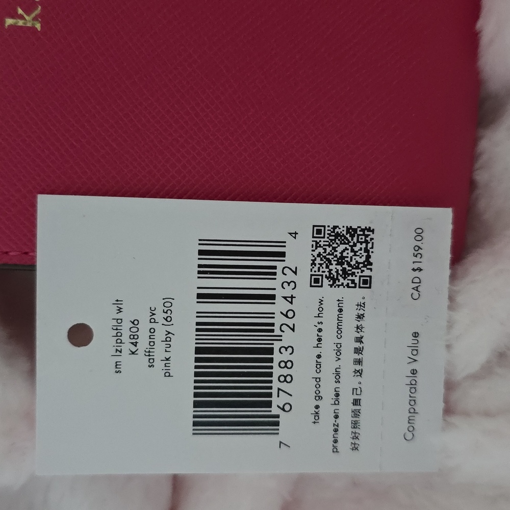 kate spade pink leather wallet with gold logo NWT - Picture 2 of 6